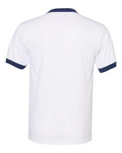 T-shirt homme uni à manches courtes avec col côtelé 100% coton peigné 160 g/m² Logo imprimé personnalisé Blanc Grande taille - Product Image 2