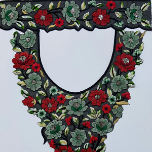 Handmade India Elegant Patches for Clothing Accessory Soft Tulle Embroidered <b>Collar</b> 3D Floral Appliques Sew-On Style for Apparel - Product Image 1