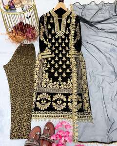 Lancement d'un nouveau design Party Wear Look New Top-Plazzo and Dupatta With Heavy Embroidery Sequence Work - Product Image 3