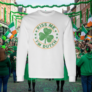 T-shirt a maniche lunghe Kiss Me I'm Dutch per il giorno di San Patrizio - Product Image 3