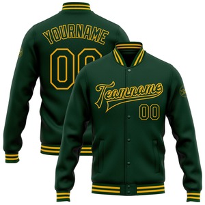 Vente en gros dans l'industrie directe de bombardier décontracté pour l'hiver blanc rouge-doré veste bicolore Varsity Letterman à snap complet - Product Image 4