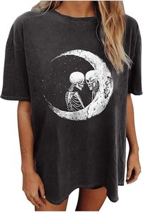 Camiseta holgada de gran tamaño para mujer, camiseta de moda de verano con diseño de impresión DTF personalizado de tela de algodón OEM - Product Image 3