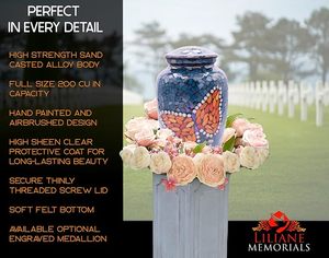 Handmade <b>Large</b> Adult Size Mosaic Glass Cremation <b>Urn</b> Unique Artwork With Individual Tiles Applied by Hand for Funerals - Product Image 5
