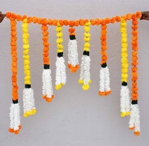 ดอกดาวเรืองปลอมและดอกไม้โมกราสำหรับแขวนที่ประตูฉากหลังของตกแต่งม่านดอกไม้ประดับแท่นบูชาฮานุกกะห์ของตกแต่งคริสต์มาส - Product Image 1