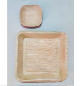 Ensemble d'assiettes et de bols jetables en feuilles de palmier naturelles, écologiques, de qualité supérieure, légers, biodégradables, classiques, durables pour les fêtes - Product Image 1