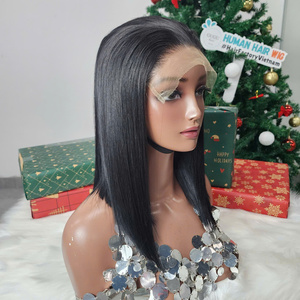 Perruque sans colle 100% cheveux humains vietnamiens de luxe, 12 pouces, couleur naturelle personnalisée, produits capillaires naturels pour femmes noires - Product Image 2