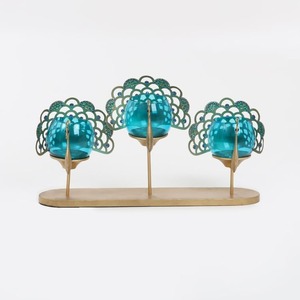 Portavelas votivo de Metal con diseño de pavo real elegante para decoración del hogar y festividades navideñas Características Linternas elegantes - Product Image 2