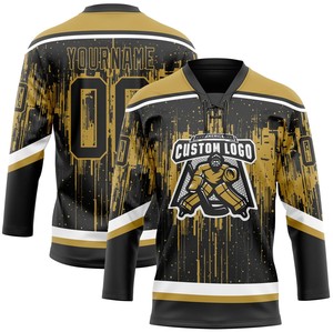 OEM Custom Lace-Up Ice Hockey Jersey with Logo Name and Number 100% Polyester Quick Dry & Anti-Bacterial - Product Image 6