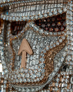 Masque facial unique de style hip-hop personnalisé avec pendentif en diamant et moissanite serti dans un argent sterling 925 luxueux pour les occasions de fête - Product Image 2