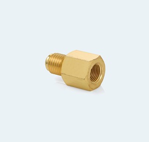 Adaptateur de jauge en laiton 1/4, lot de 15, filetage 7/16-20 à 1/8-27, 45 degrés, SAE, haute pression, 1050 PSI, CVC, réfrigération - Product Image 2