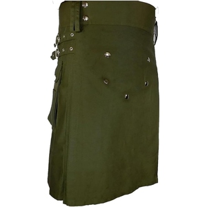 Kilt utilitaire pour homme contemporain en tissu jean en coton, parfait pour les festivals, les vêtements de travail ou la mode décontractée en plein air - Product Image 6