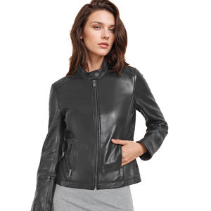 Veste en cuir véritable personnalisée pour femme | Vêtements d'extérieur haut de gamme Slim Fit | Fournisseur de gros OEM ODM Fabricant - Product Image 4