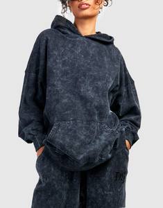 Nouveauté Vêtements de sport pour femmes Ensemble survêtement imprimé délavé à l'acide Broderie Grande taille Pull à épaules tombantes Ensemble pantalon Hiver - Product Image 1