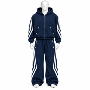 Ensemble de survêtements vintage d'hiver en deux pièces, lavé, personnalisable avec logo imprimé, unisexe, respirant, 100 % coton, vente en gros OEM - Product Image 1