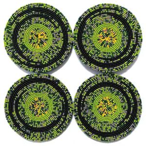 Posavasos con cuentas de color azul oscuro con forma de conejito, posavasos con cuentas de calidad superior, accesorios de cocina, posavasos - Product Image 2