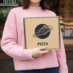 Boîte à pizza écologique, compatible micro-ondes, en papier kraft, biodégradable et recyclable, pour les entreprises de livraison et de vente à emporter de pizzas - Product Image 6