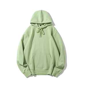 Otoño Invierno 360g Polar Fleece Plus Velvet Thickened Hooded Pullover 18 colores sólidos impreso tela patrón Puff Hoodie - Product Image 3