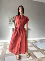 Haute qualité Kimono Wrap robe en lin Maxi avec manches courtes lin robe japonaise été lin robe médiévale grande taille vêtements