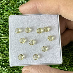 เลมอนควอตซ์ธรรมชาติกลม briolette เลมอนควอตซ์3-5มม. สำหรับทำเครื่องประดับ - Product Image 3