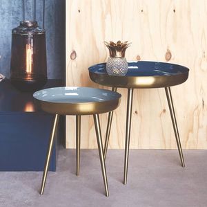 Metal <b>Side</b> <b>Tables</b> <b>with</b> Open <b>Storage</b> Cubbies Suitable for Holding Magazines Books and Decorative Objects in Style - Product Image 5