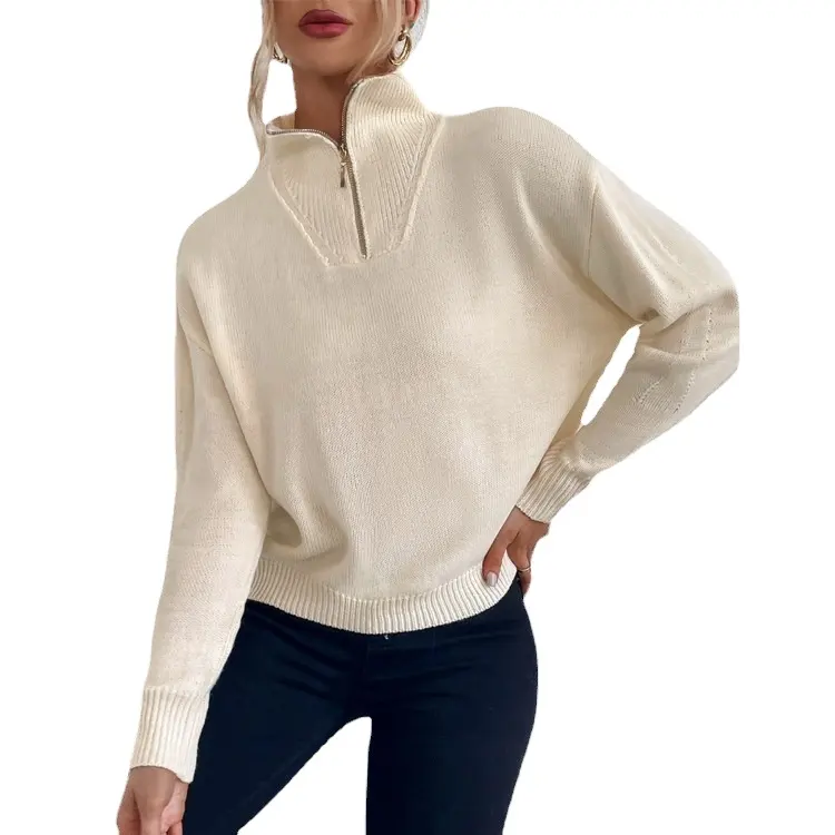 Suéter de Cuello medio alto para mujer, Jersey femenino de estilo británico y europeo y americano para Otoño e Invierno