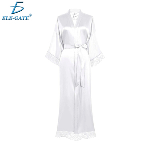 Robe élégante en satin et spandex effet soie glacée avec dentelle, respirante et lisse, taille unique/XL, lingerie sexy - Fermeture élastique personnalisable à la taille - Product Image 1