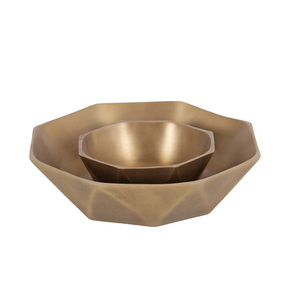 Bol de service doré décoratif sculptural en laiton avec design inspiré des éclaboussures et finition réfléchissante - Product Image 6