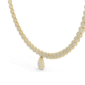 7.88 CT Lab Diamond Necklace with Pear Pendant Round Brilliant & Pear Cut 18KT, 14KT Gold Rose, Yellow, White Gold - Product Image 5