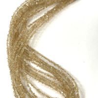 Perles facettées en quartz diamant Herkimer de qualité supérieure, couleur jaune clair naturel, taille 2-3 mm, certifiées Alif International Aigs