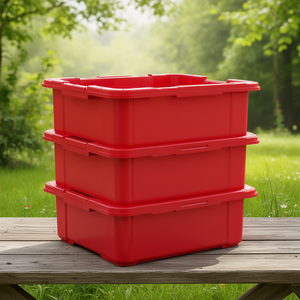 Plastic <b>Storage</b> <b>Box</b> Profi-Plus 100x102x60mm Red PP by ALLIT - Product Image 3