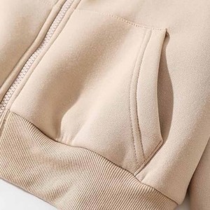 Women <b>Cropped</b> Hoodie Sweatshirt <b>zip</b> <b>up</b> Long Sleeve Drawstring Hooded Crop with Pockets - Product Image 4