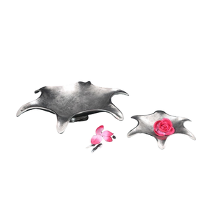 Vente chaude Double Tone Salade Fruits Chocolat Noix Servir Plat En Métal Bol Moderne Tous Les Jours Cuisine Fête De Mariage Assiette Décorative - Product Image 5