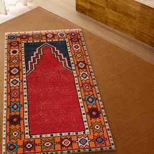 Tapis de prière imprimé à motifs vintage, tapis de prière à motifs turcs, tapis doux non tissé - Product Image 2
