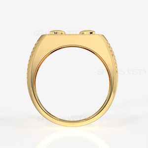 Anillo de Plata de Ley 925 SPARKS VISTA para Hombre, Anillo de Clúster Personalizado con Incrustaciones Completas de Moissanita Creada en Laboratorio, Joyería de Moda con Certificado GIA - Product Image 5