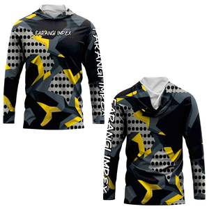 Sudadera con capucha de manga larga con logotipo personalizado, sublimación, impermeable, UPF50 +, camisas de pesca, de protección solar Sudadera con capucha, rendimiento 100% poliéster - Product Image 5