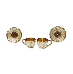 Tasse et soucoupe à thé en laiton de style héritage pour servir du thé chic avec un savoir-faire et des détails artisanaux de qualité supérieure - Product Image 6