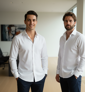 Chemise de cérémonie classique pour homme, blanche, 100% coton, respirante, coton égyptien de qualité supérieure, livraison rapide, personnalisation - Product Image 3