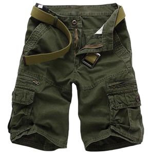 Pantalones cortos de alta calidad para hombre, pantalones Cargo, pantalones cortos con bolsillo lateral sólido, pantalones cortos transpirables de cintura elástica para hombre a la venta - Product Image 1