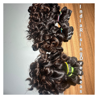 Rambut Keriting Bayi India Model Temple Hair Pendek, Rambut Asli Double Drawn, Ekstensi Rambut: bukan model permanen
