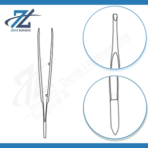 Pinces d'épilation manuelles 89 mm de long, extrémités droites, 3 mm de large, en acier inoxydable chirurgical, certifiées CE, instruments réutilisables - Product Image 3