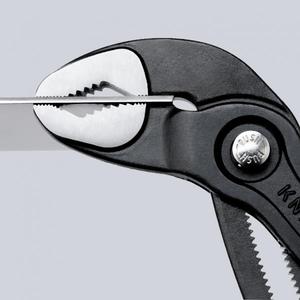 For Knipex Cobra Hightech Water Pump Pliers Grey Atramentized with <b>Polished</b> Head and Multi-Component Handles - Product Image 2