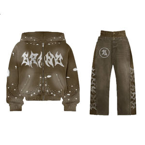 ชุดเสื้อมีฮู้ดผ้าฟลีซสำหรับผู้ชายชุดวอร์มระบายอากาศได้ดีผ้าคอตตอนซักกรดสำหรับออกกำลังกายในฤดูหนาว - Product Image 4