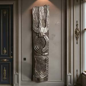 Panel de Pared de Madera Tribal Naga de la India, Tallado a Mano, Decoración Arquitectónica, Estilo Rústico Antiguo, para Interiores de Hotel, Combinable, 1 Contenedor - Product Image 1