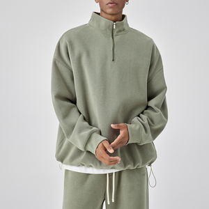 เสื้อกันหนาวมีซิปแบบสวมหัวมีซิปสำหรับผู้ชายเสื้อวอร์มผ้าฝ้ายขนแกะแบบรูดซิป - Product Image 4