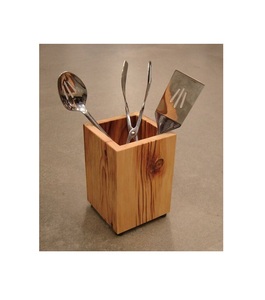 Latest design wood utensil storage <b>stand</b> premium quality 3 section wooden <b>cutlery</b> holder from wholesale suppliers - Product Image 4