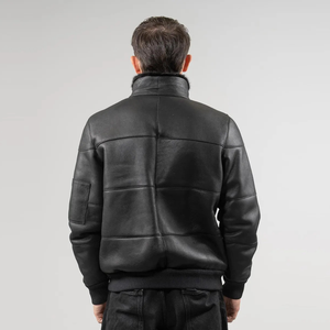 Veste pour homme en cuir véritable de qualité supérieure avec logo personnalisé vestes d'hiver en cuir véritable avec doublure en fourrure pour hommes - Product Image 2