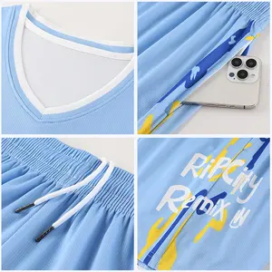 Custom Wholesale Design <b>Retro</b> <b>Basketball</b> Singlets Vests Set Shirt Breathable Men <b>Basketball</b> Uniform Youth <b>Basketball</b> <b>Jersey</b> A090 - Product Image 3