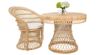 Table à manger ronde en rotin paon Table naturelle fabriquée au Vietnam matériaux écologiques meubles de maison décor à la maison en gros