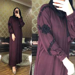 Dubaï Abaya belle couleur noire musulmane traditionnelle abaya travail à la main caftan traditionnel islamique vêtements pour femmes - Product Image 1