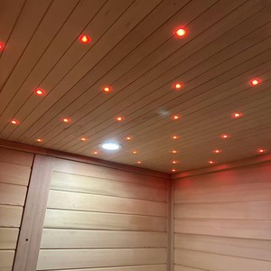 Sauna extérieur carré noir Hemlock, capacité 4-6 personnes, intérieur en cèdre rouge et poêle 6 kW - Product Image 4